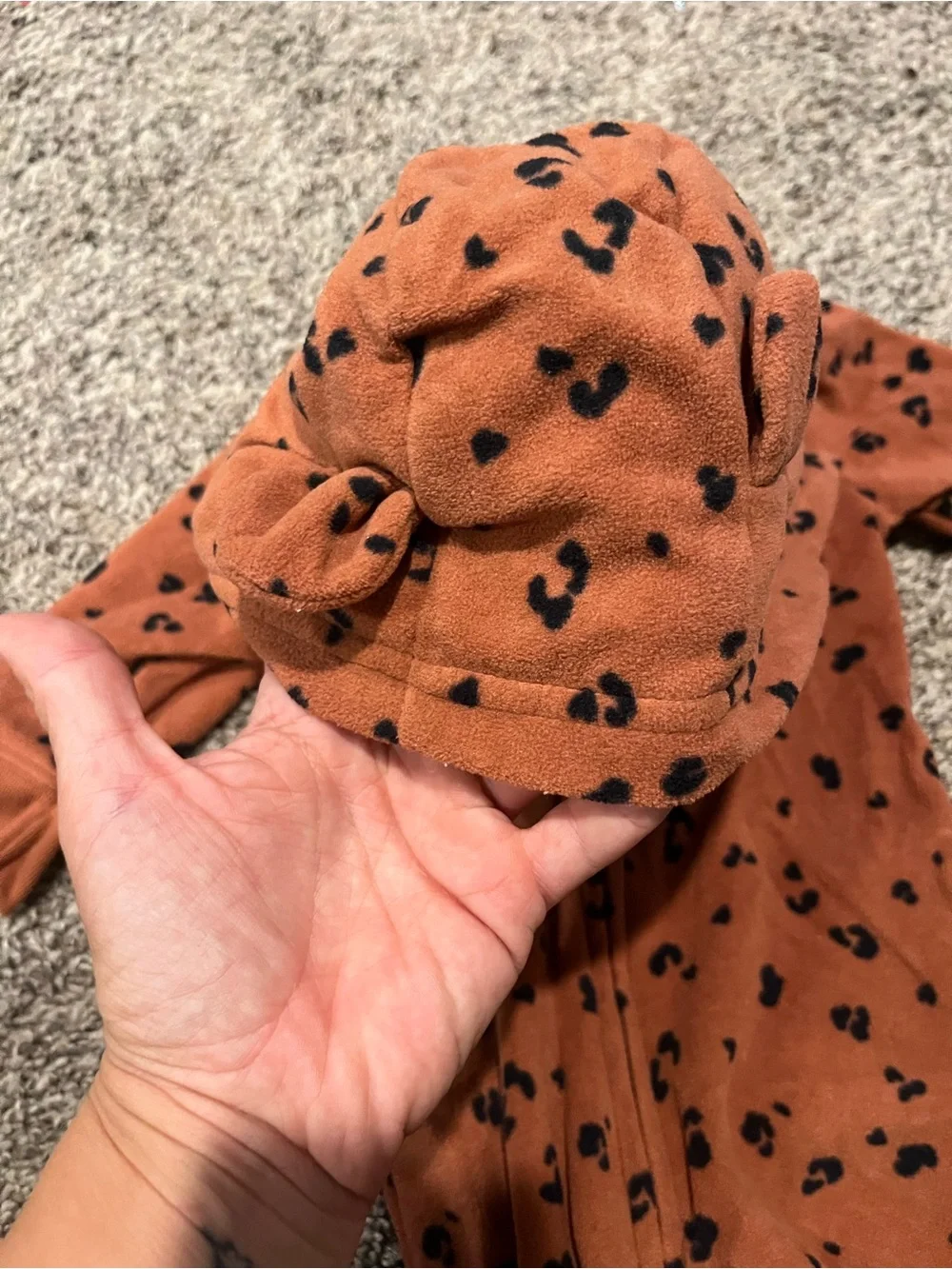 Carter's Rust Leopard Sherpa-Lined Hooded Jacket